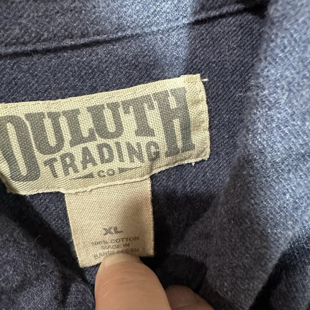 Duluth Trading Heavy Flannel Shirt Mens XL Button Up Blue Long Sleeve - Picture 5 of 8